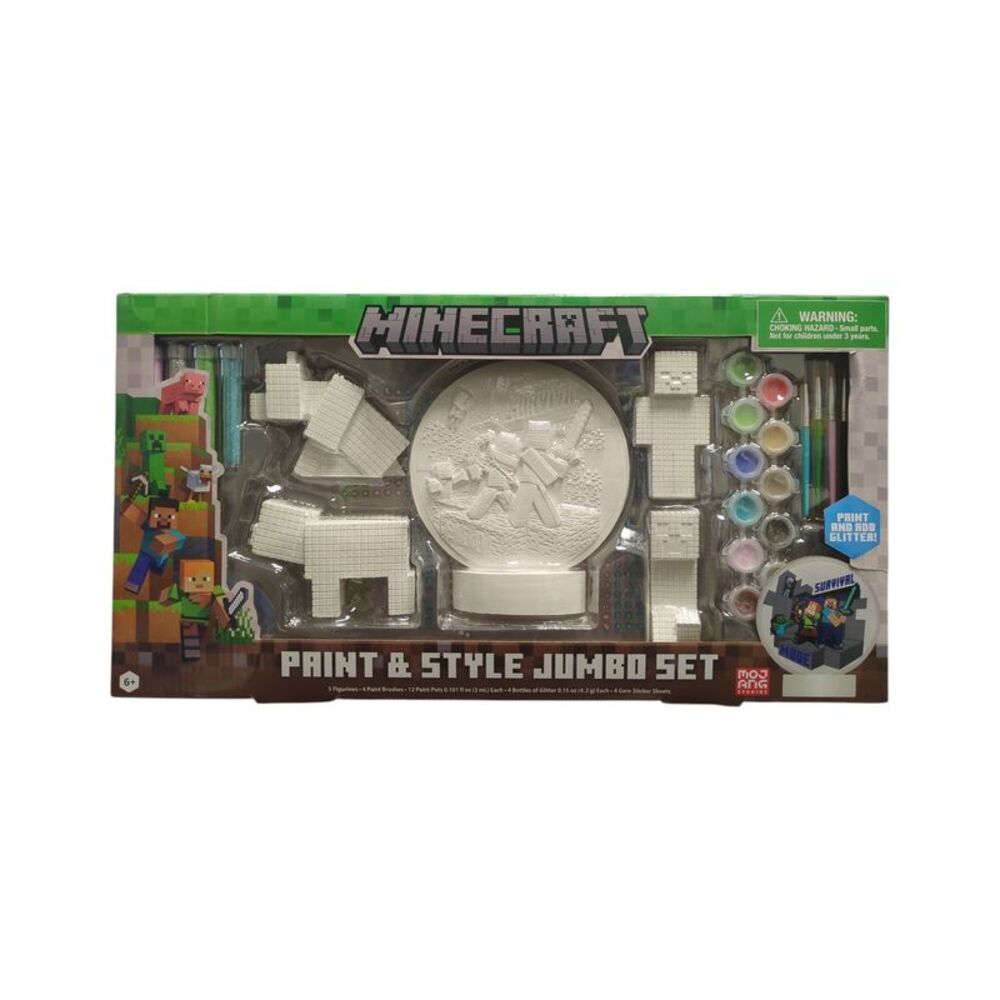 Minecraft - Innovative Designs Paint & Style Jumbo Set, 5 Figurines/4 Brushes/12